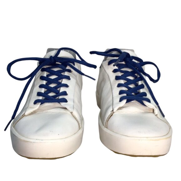 PAKIRA GOLF Diva Dundee Golf Shoes 9.5 WHT Calf Leather Navy Embossed Croc Heel - Picture 4 of 10